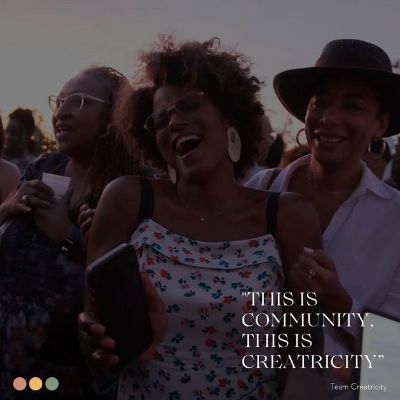 The people are gathered in the picture laughing and having a good time.